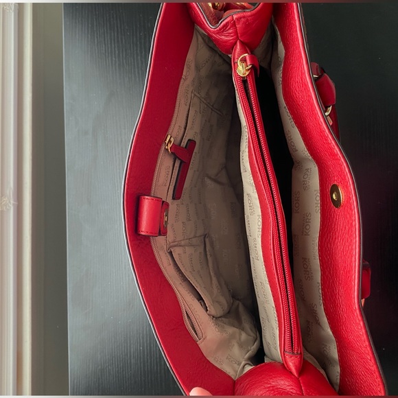 Michael Kors - Red Leather - With gold trim - Satchel / Shoulder Bag - Picture 3 of 6